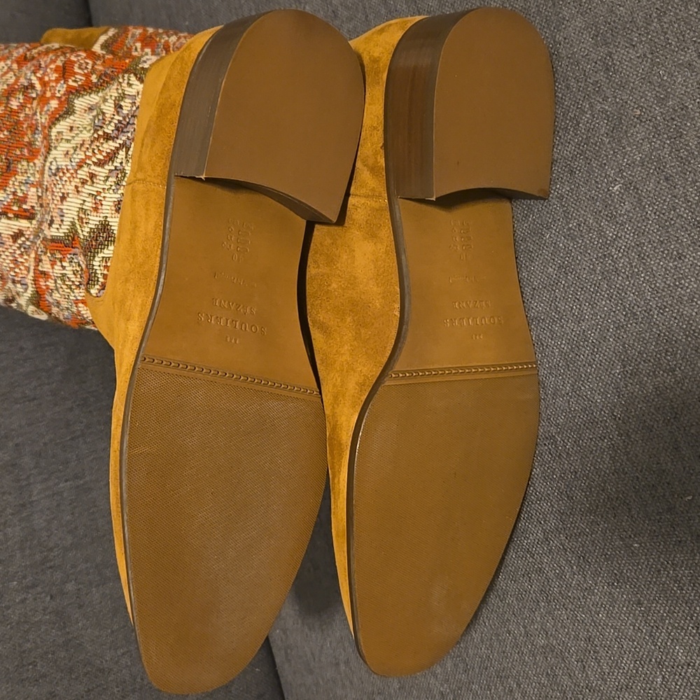 Sezane Gabrielle Tan and Red Low Boots - Picture 8 of 9